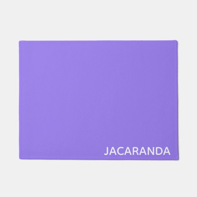 Jacaranda purple colour name doormat (Front)