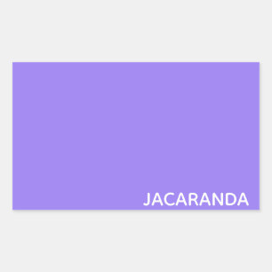 Jacaranda purple colour name rectangular sticker