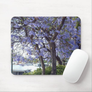 **"Jacaranda Reflections: Houseboats on the Murray Mouse Mat