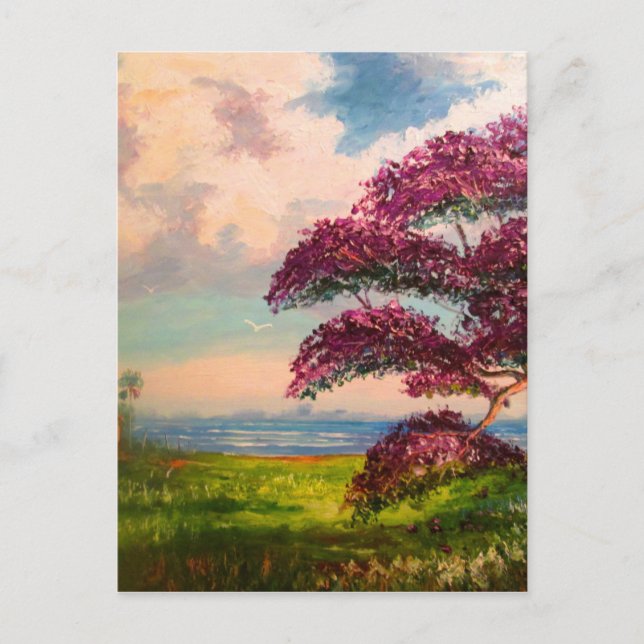 Jacaranda Tree Colourful Postcard (Front)