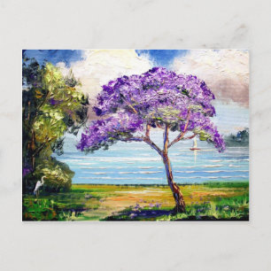 Jacaranda Tree Tropical Art Postcard
