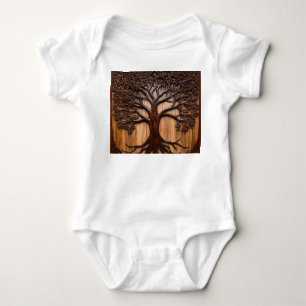 Jacaranda Tree Wood Carving, Baby Bodysuit