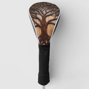Jacaranda Tree Wood Carving, Golf Head Cover
