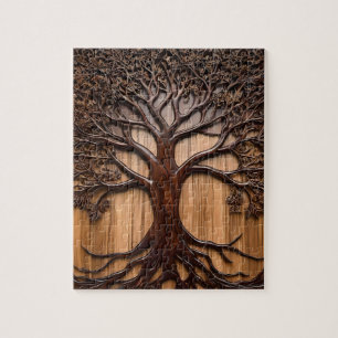 Jacaranda Tree Wood Carving, Jigsaw Puzzle