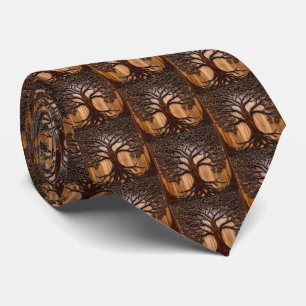 Jacaranda Tree Wood Carving, Tie