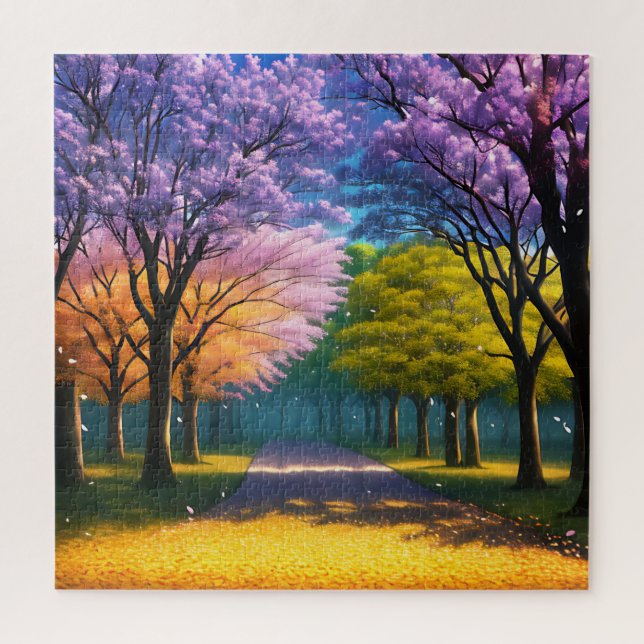 Jacaranda Trees Enchanting, Jigsaw Puzzle (Vertical)