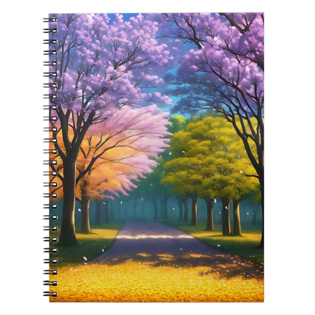 Jacaranda Trees In Forest, Notebook (Front)