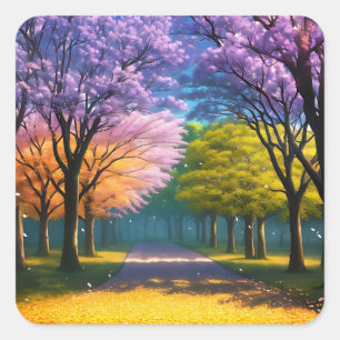 Jacaranda Trees In Forest, Stickers
