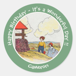Jack and Jill Mother Goose Birthday Party Items Classic Round Sticker