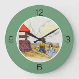 Jack and Jill Mother Goose Birthday Party Items  Large Clock