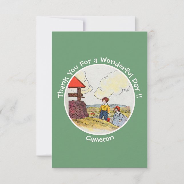 Jack and Jill Mother Goose Birthday Party Items  Thank You Card (Front)