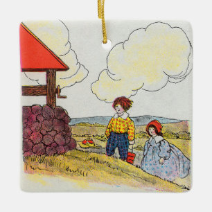 Jack and Jill went up the hill Nursery Rhyme Ceramic Ornament