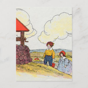 Jack and Jill went up the hill Nursery Rhyme Postcard
