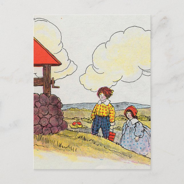 Jack and Jill went up the hill Nursery Rhyme Postcard (Front)