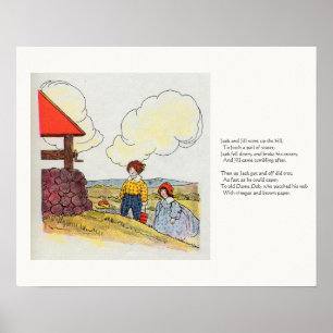 Jack and Jill went up the hill Nursery Rhyme Poster