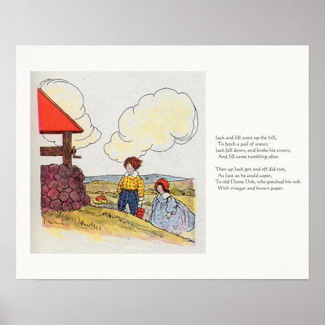 Jack and Jill went up the hill Nursery Rhyme Poster (Front)