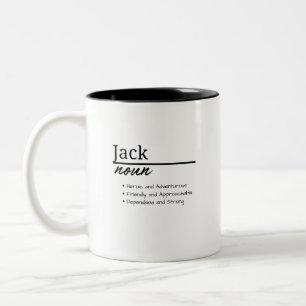 Jack, Boy Personalised Name Definition Two-Tone Coffee Mug