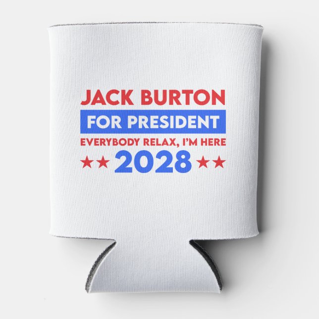Jack Burton For President 2028 Can Cooler (Front)