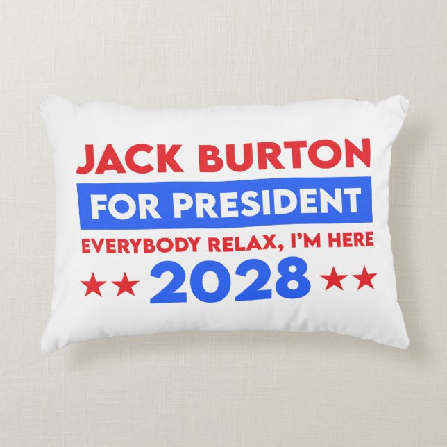 Jack Burton For President 2028 Decorative Cushion (Front)