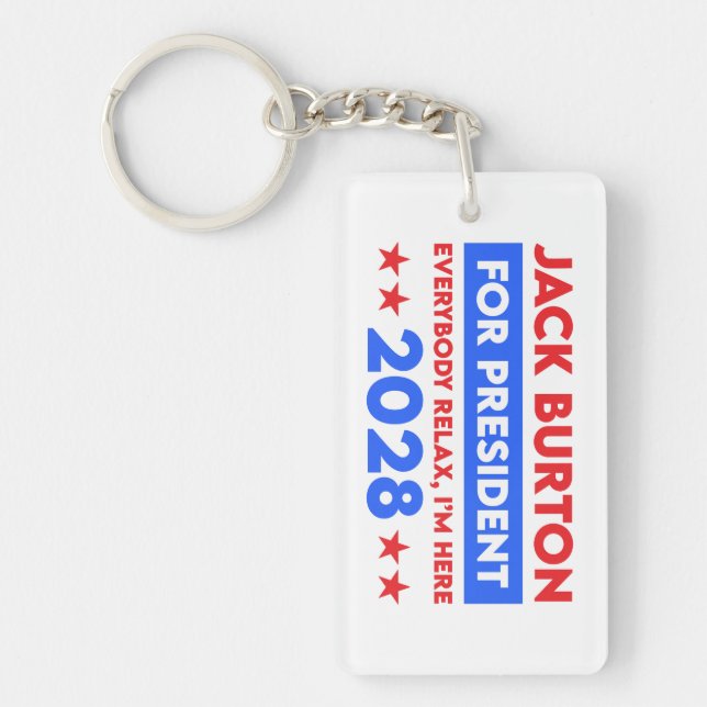 Jack Burton For President 2028 Key Ring (Front)