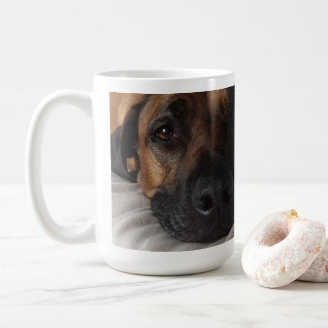 Jack, Coffee mug with the eye of a Ridgeback (With Donut)