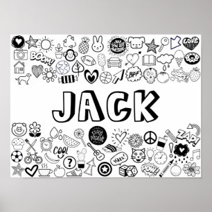 'JACK' Colour-it-Yourself Outline Design Poster