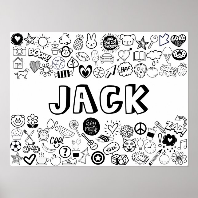 'JACK' Colour-it-Yourself Outline Design Poster (Front)
