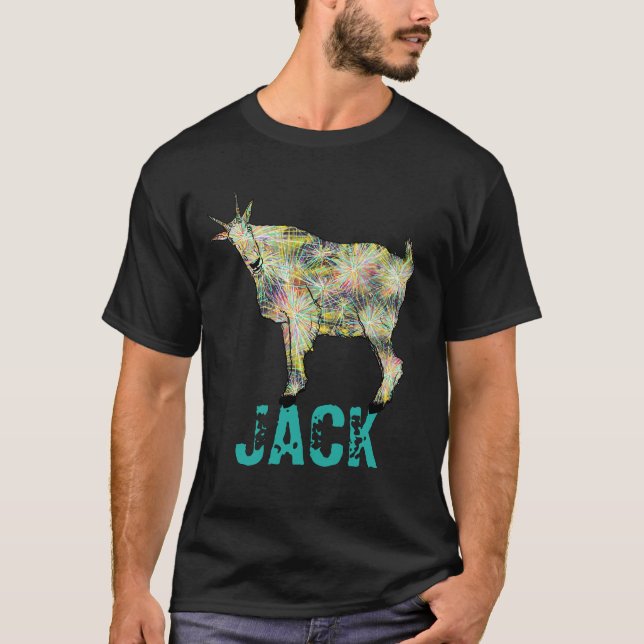 Jack Colourful Funky Weird Goat Funny Animal Art T-Shirt (Front)