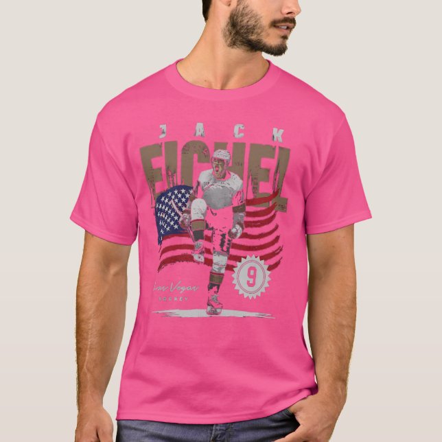 Jack Eichel  Vegas With American Flag Pride T-Shirt (Front)