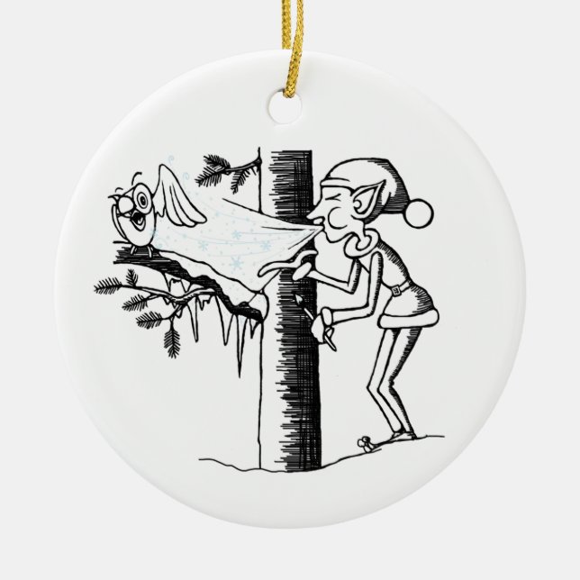 Jack Frost Ceramic Tree Decoration (Front)