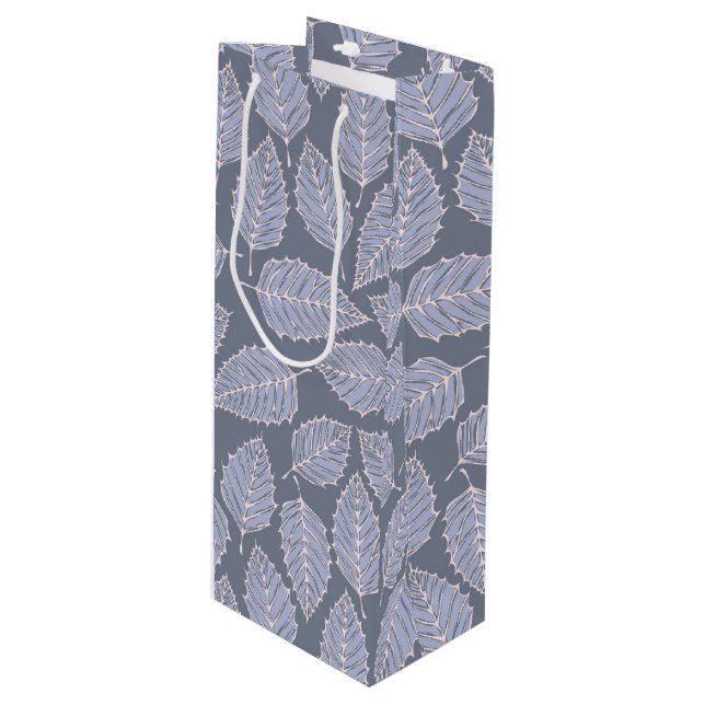 Jack Frost Leaves Pattern Wine Gift Bag (Front Angled)
