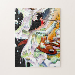 “Jack Frost Painting” Fairy Art by M T Ross Jigsaw Puzzle