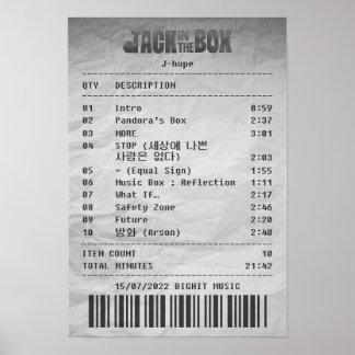 Jack in The Box by j-hope - Album receipt Poster