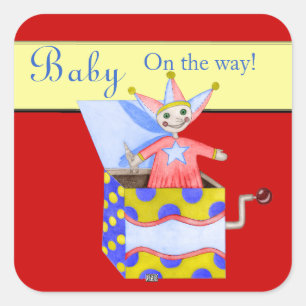 Jack-in-the-Box - Traditional Toys (Primary...) Square Sticker