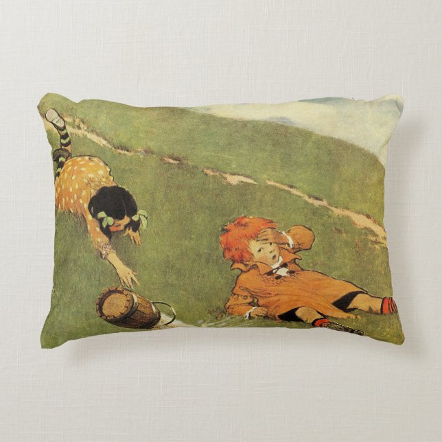 Jack & Jill Fell Down The Hill Nursery Rhyme Decorative Cushion (Front)