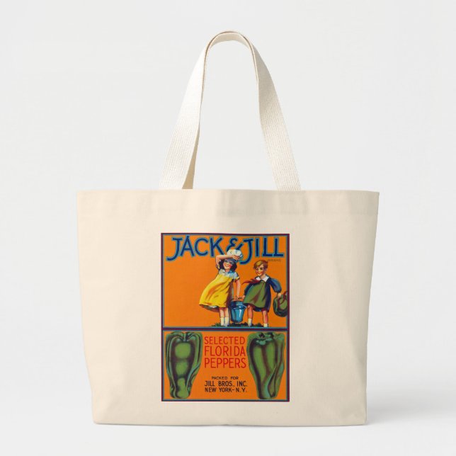 Jack & Jill Florida Peppers Large Tote Bag (Front)