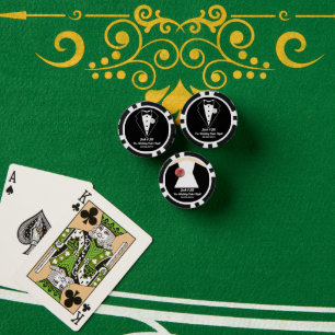 Jack & Jill Poker Night Party Tuxedo White Dress Chips