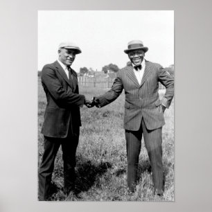 Jack Johnson Shaking Hands With Tut Jackson Poster