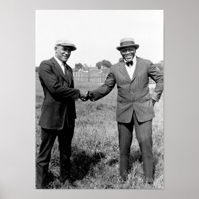 Jack Johnson Shaking Hands With Tut Jackson Poster (Front)