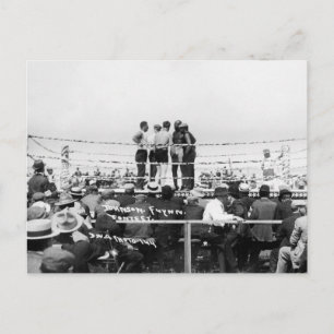 Jack Johnson vs. Fireman Jim Flynn Boxing: 1912 Postcard