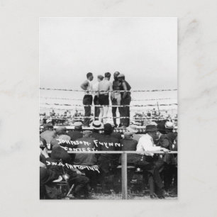Jack Johnson vs. Fireman Jim Flynn Boxing: 1912 Postcard