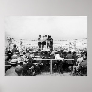 Jack Johnson vs. Fireman Jim Flynn Boxing: 1912 Poster