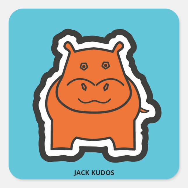 Jack Kudos Blue Square Sticker (Front)