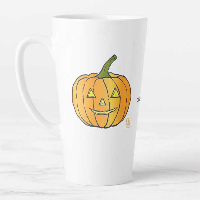 Jack-o-lantern 17 oz. latte mug (Left)