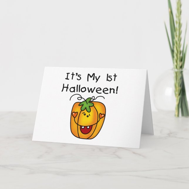 Jack O Lantern 1st Halloween T-shirts and Gifts Card (Front)