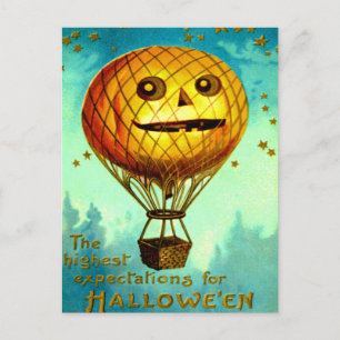 Jack O' Lantern Air Balloon Postcard