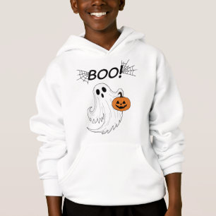 Jack-o’-lantern and A White Ghost Boo Halloween