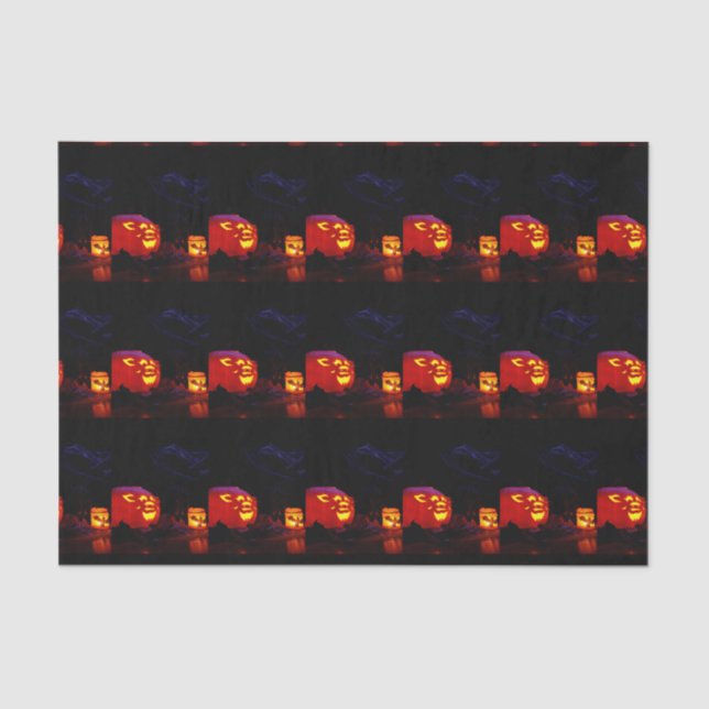 Jack-O-Lantern And Candle Tissue Paper (Front)