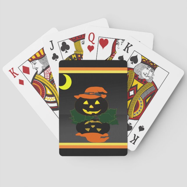 Jack O Lantern and his Reflection - Playing Cards (Back)