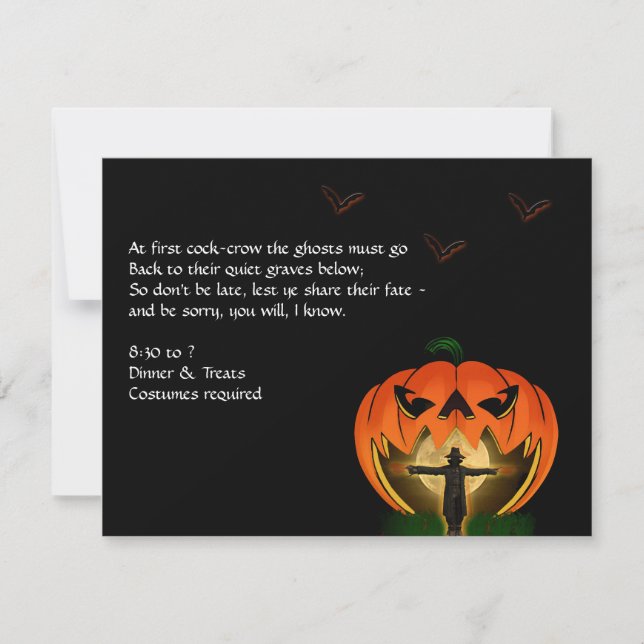 Jack o Lantern and Scarecrow Halloween Party Invitation (Front)